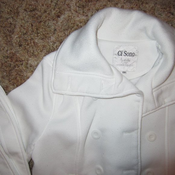 Ci Sono By Cavalini Double Breasted Fleece Coat - Picture 3 of 9